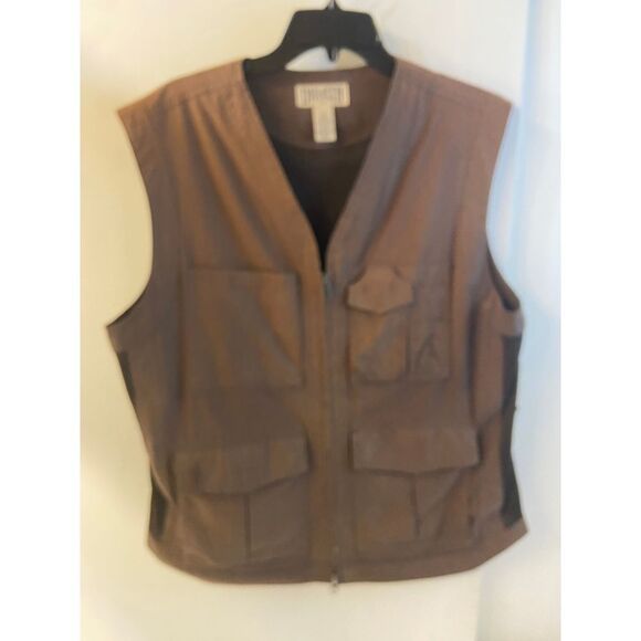 Brown Duluth Trading Co Cargo Fishing Hunting Vest Medium M #106803
